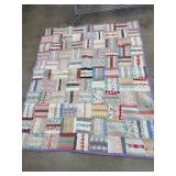 Handmade Patchwork Quilt with Multicolor Design