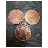3-Piece Collection of Fine 1 Oz Copper Rounds