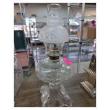 Clear Glass Oil Lamp with Frosted Chimney