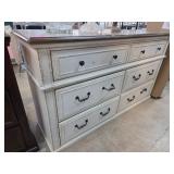 Cream Wooden Dresser With Seven Drawers