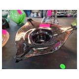 Brown Hand-Blown Art Glass Bowl
