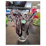 Purple and Clear Art Glass Vase