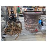 Rustic Heavy Planters and Decor Bundle