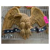 Gold-Toned Eagle Wall Plaque With Patriotic Banner