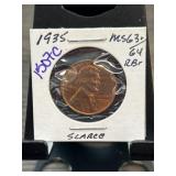 1935 Lincoln Wheat Penny in MS63+ Condition