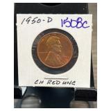1950-D Lincoln Wheat Cent CH Red UNC