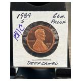1989-S Lincoln Cent Gem Proof Deep Cameo