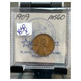 1909 Lincoln Wheat Penny in Holder