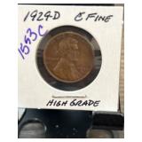 1929-D Lincoln Wheat Cent, Graded Fine