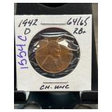 1942-D Lincoln Wheat Cent CH. UNC