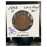 1932-D Lincoln Wheat Cent in Holder