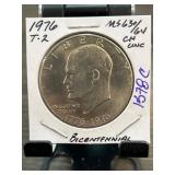 1976 Type 2 Eisenhower Bicentennial Dollar Coin