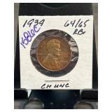 1939 Lincoln Wheat Cent CH UNC