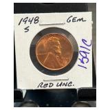 1948-S Lincoln Wheat Cent, Red Uncirculated