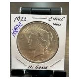 1922 Peace Silver Dollar, Choice Uncirculated
