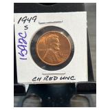 1949-S Lincoln Wheat Cent Ch Red Unc