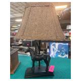 Horse-Themed Table Lamp with Fabric Shade