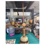 Vintage Brass and Metal Oil Lamp