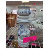 Blue and White Onion Ceramic Pepper Grinder