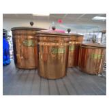 Four Copper Kitchen Canisters