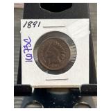 1891 Indian Head One-Cent Coin