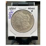 1884 Morgan Silver Dollar in Holder
