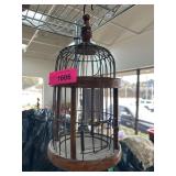 Wire Bird Cage with Wooden Base and Finial