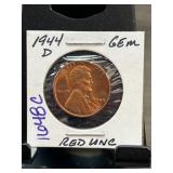 1944-D Lincoln Wheat Cent in Red Uncirculated