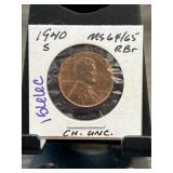 1940-S Lincoln Wheat Cent MS 64/65 RBF