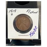 1919-S Lincoln Wheat Cent in VF Condition