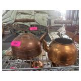 Copper Teapots with Wooden Handles