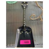 Decorative Black Metal Shovel With Gold Accents