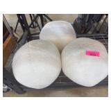 Three White Foam Spherical Pillows