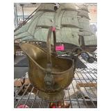 Brass Coal Scuttle with Ceramic Handle