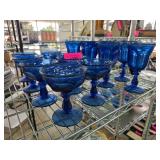 Imperial Old Williamsburg Cobalt Blue Stemware Set