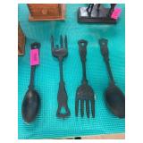 Four Cast Iron Utensils