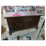 Wooden Box with Hinged Lid and Raised Feet