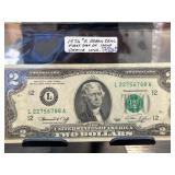 1976 $2 Green Seal First Day of Issue Note