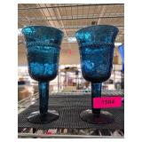 Handcrafted Blue Glass Goblets