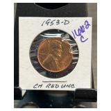 1953-D Lincoln Cent in Red Uncirculated Condition