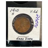1910-S Lincoln Wheat Penny " Rare Date
