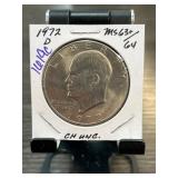 1972-D Eisenhower Dollar, MS63/64, CH UNC
