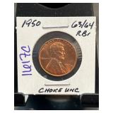 1950 Lincoln Wheat Cent in Choice UNC Condition