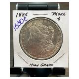 1885 Morgan Silver Dollar in High Grade