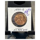 1954-S Lincoln Wheat Cent CH RED UNC