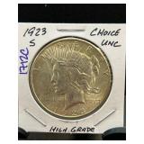 1923-S Peace Dollar in Choice Uncirculated Conditi