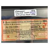 1923 German 100,000 Mark Inflation Bond Note