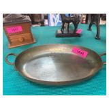 Oval Brass Handled Copper Tray with Makerï¿½s Mark