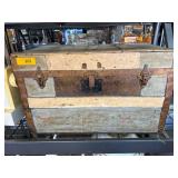 Wooden Trunk with Decorative Interior Lining