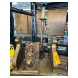 Decorative Brass Color Bookends and Candle Holder